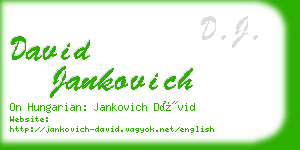 david jankovich business card